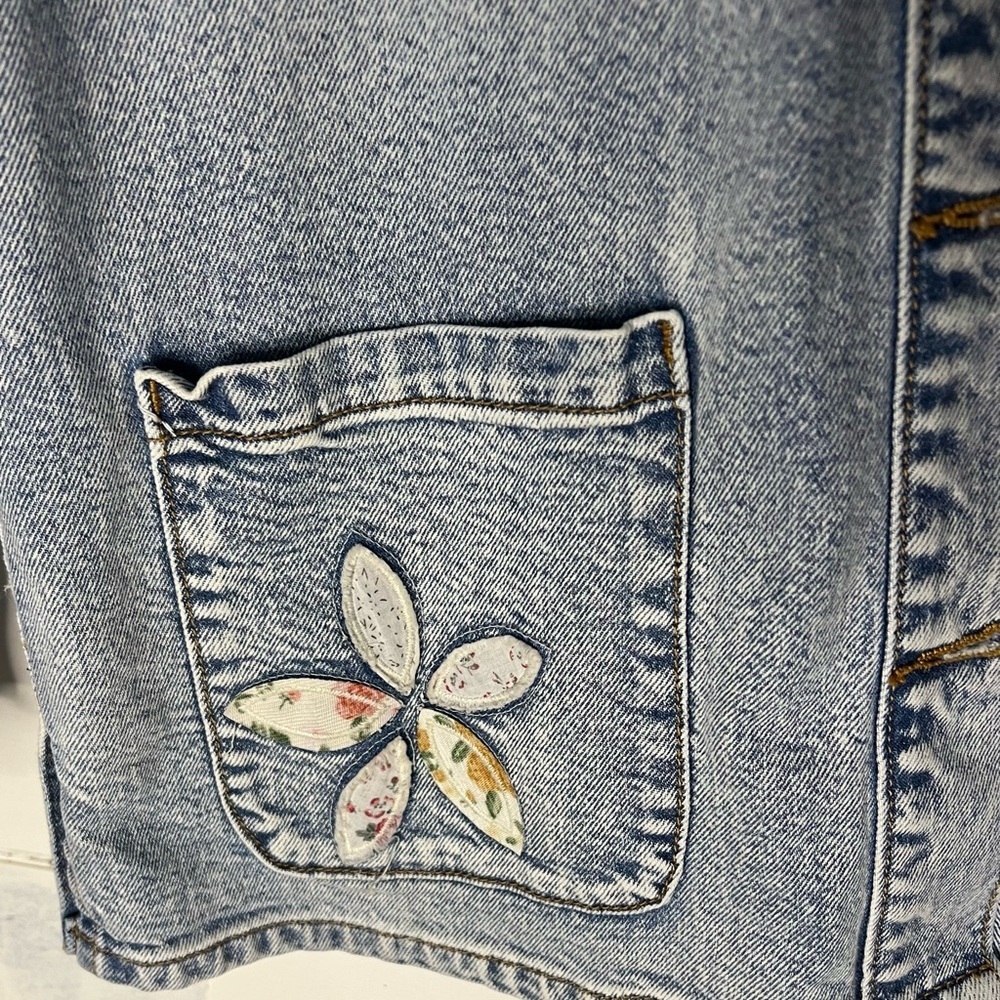 Driftwood X Free People Shabby Chic Floral Embroidered Denim Jacket NWT - Picture 5 of 12